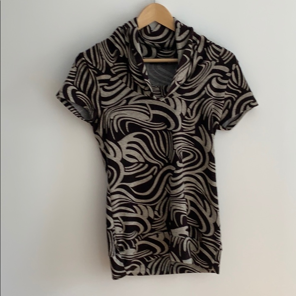 Tattoo top with swoop neck size small